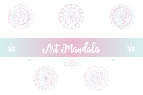 Art Mandala Floral Gradient Combination