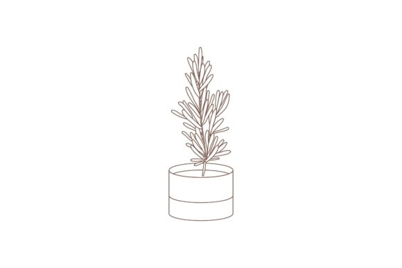Floral Plant Line Style