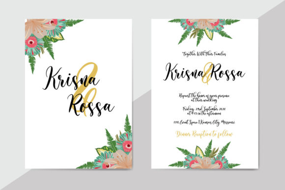 Foliage Wedding Invitation Template 17