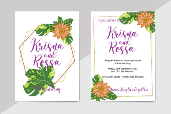 Foliage Wedding Invitation Template 21