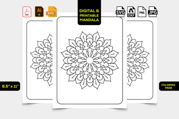 Kids Coloring Activity Floral Mandala