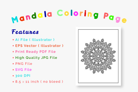 Mandala Coloring Page Book for Kids