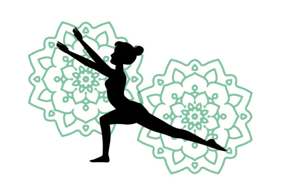 Mandala Floral Silhouette Green