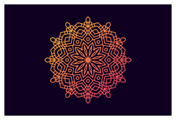 Round Mandala on White Background Vector