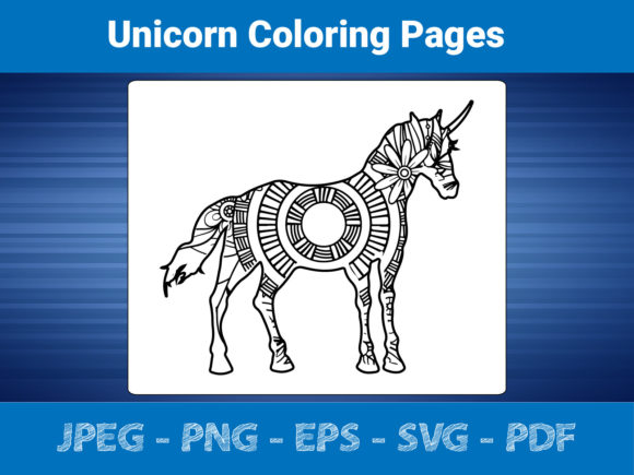 Unicorn Coloring Pages - KDP Interior