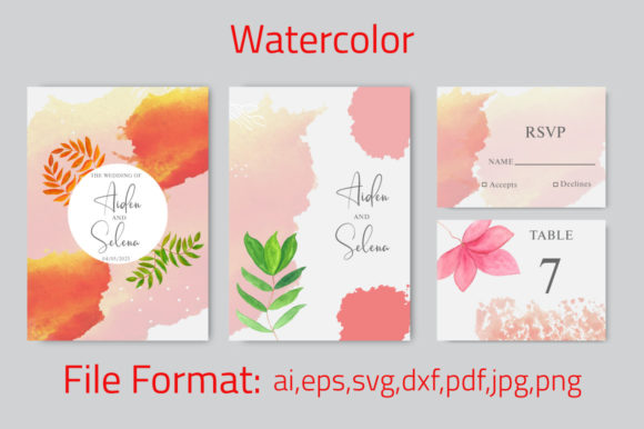Watercolor Wedding Invitation Card