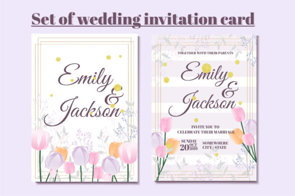 Wedding Invitation Card: Tulip and Leaf
